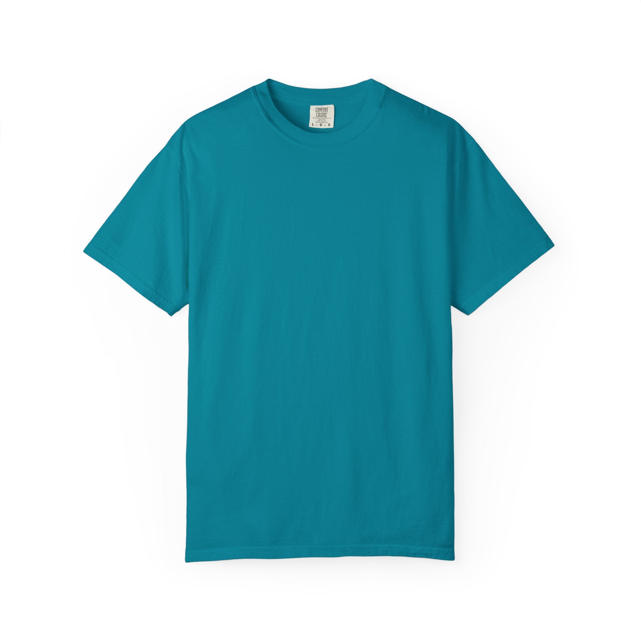 Teal t-shirt on a white background