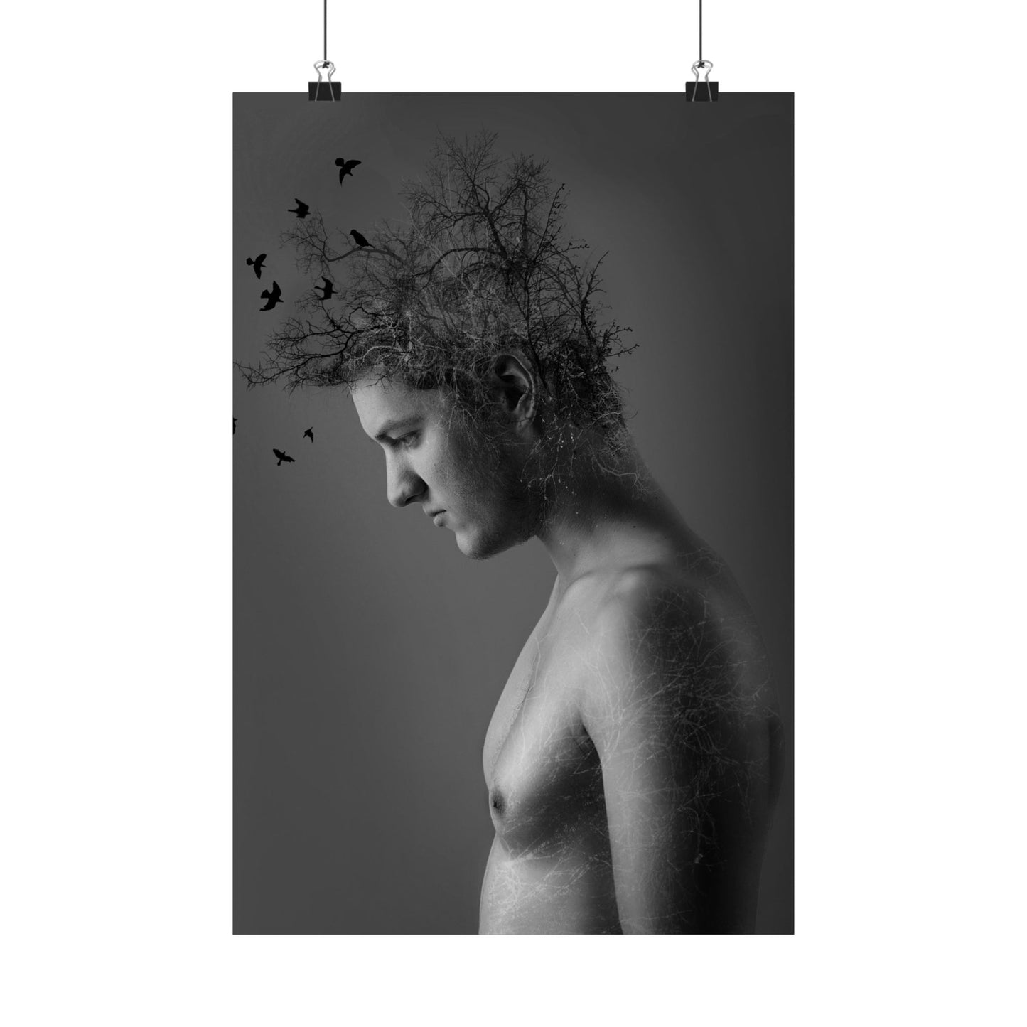 Inspirational Nature Art Print - Black and White Motivational Wall Decor