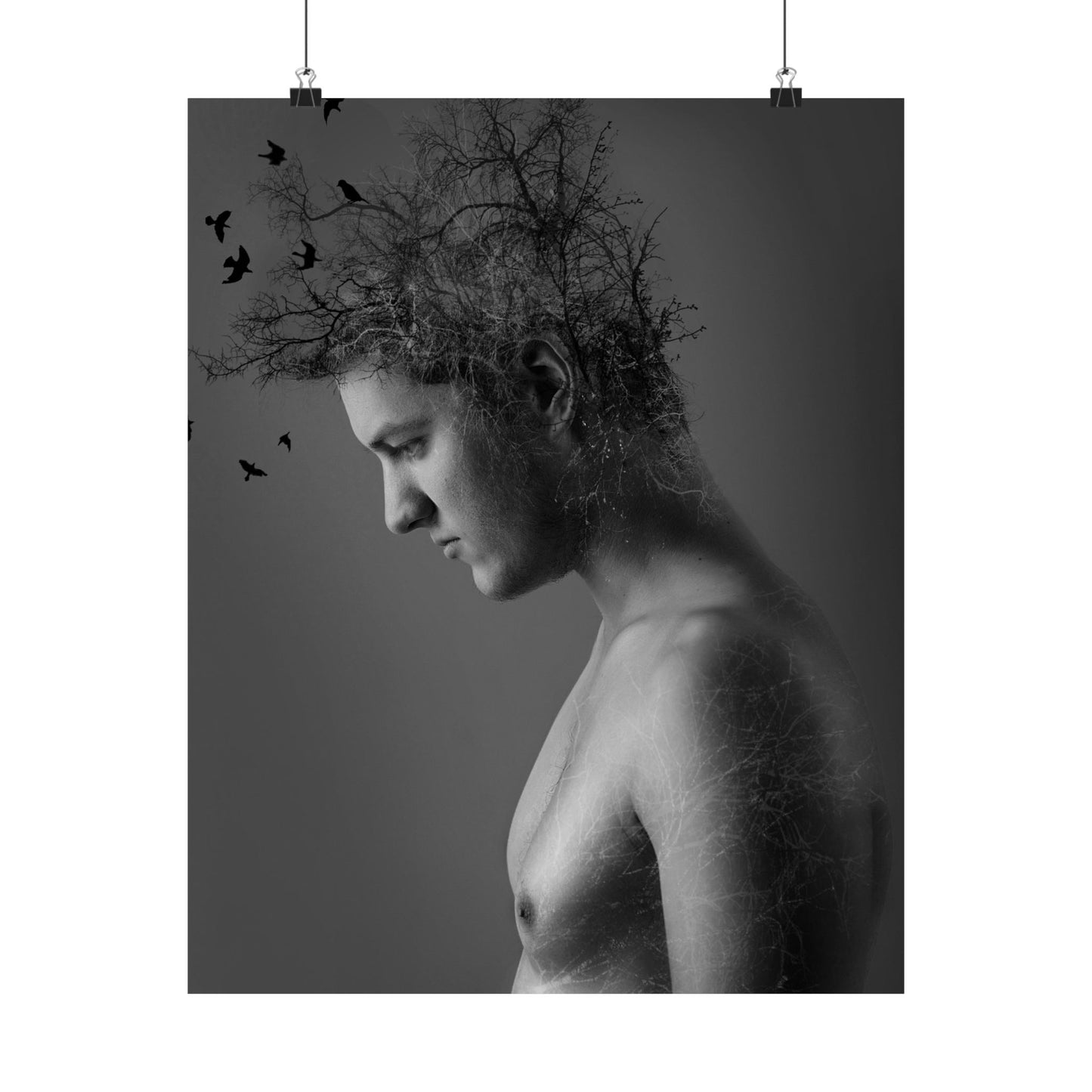 Inspirational Nature Art Print - Black and White Motivational Wall Decor