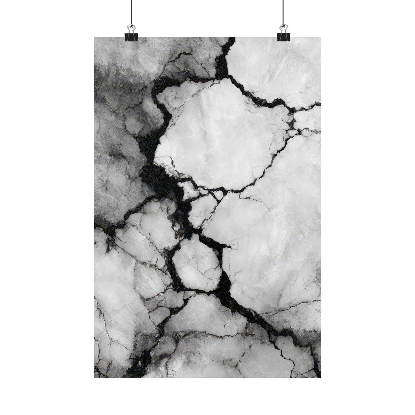 Black and white marble pattern on a white background