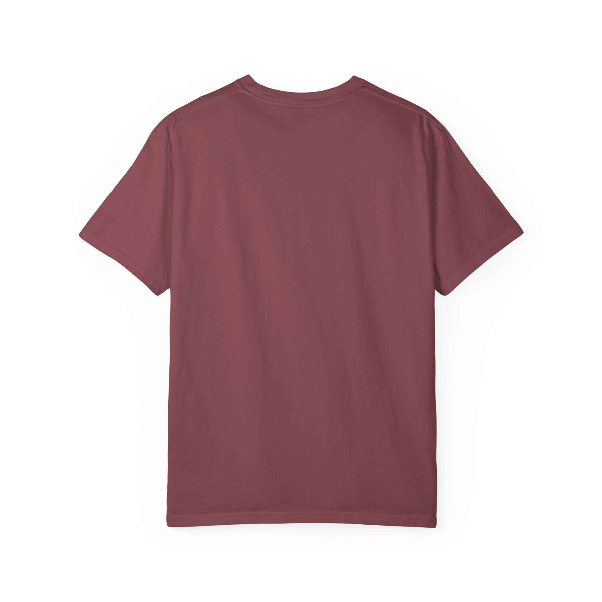 Maroon t-shirt on a white background
