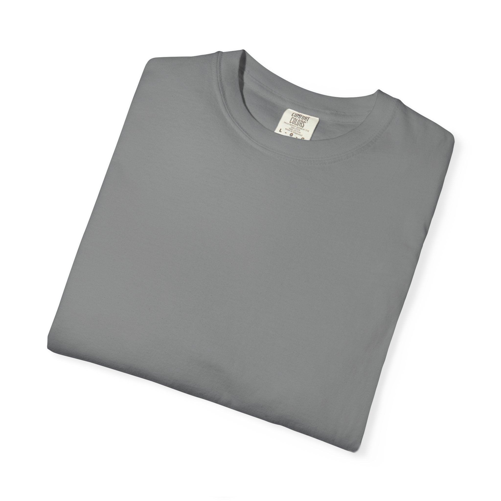 Folded gray t-shirt on a white background