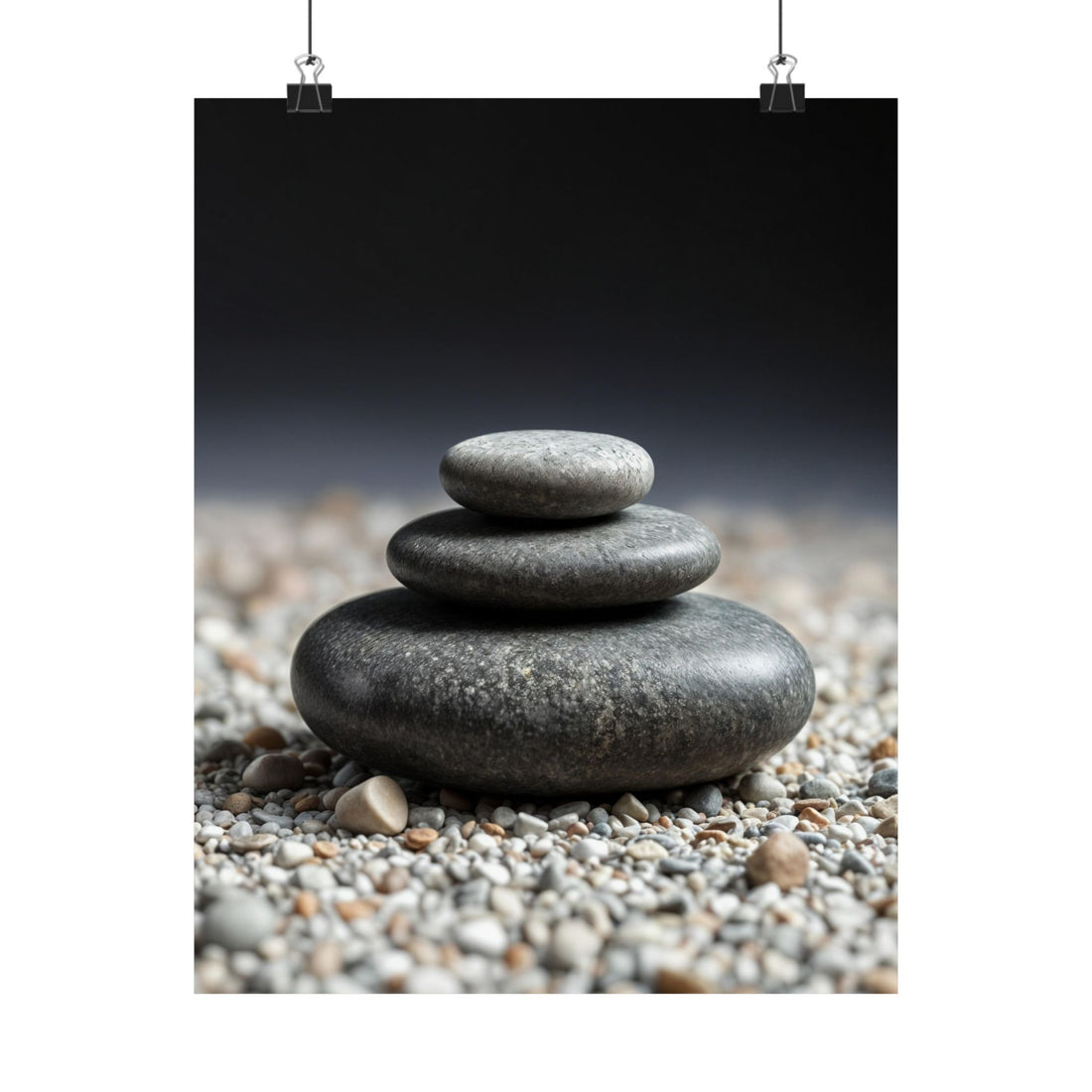 Stack of stones on a pebble beach with a blurred background