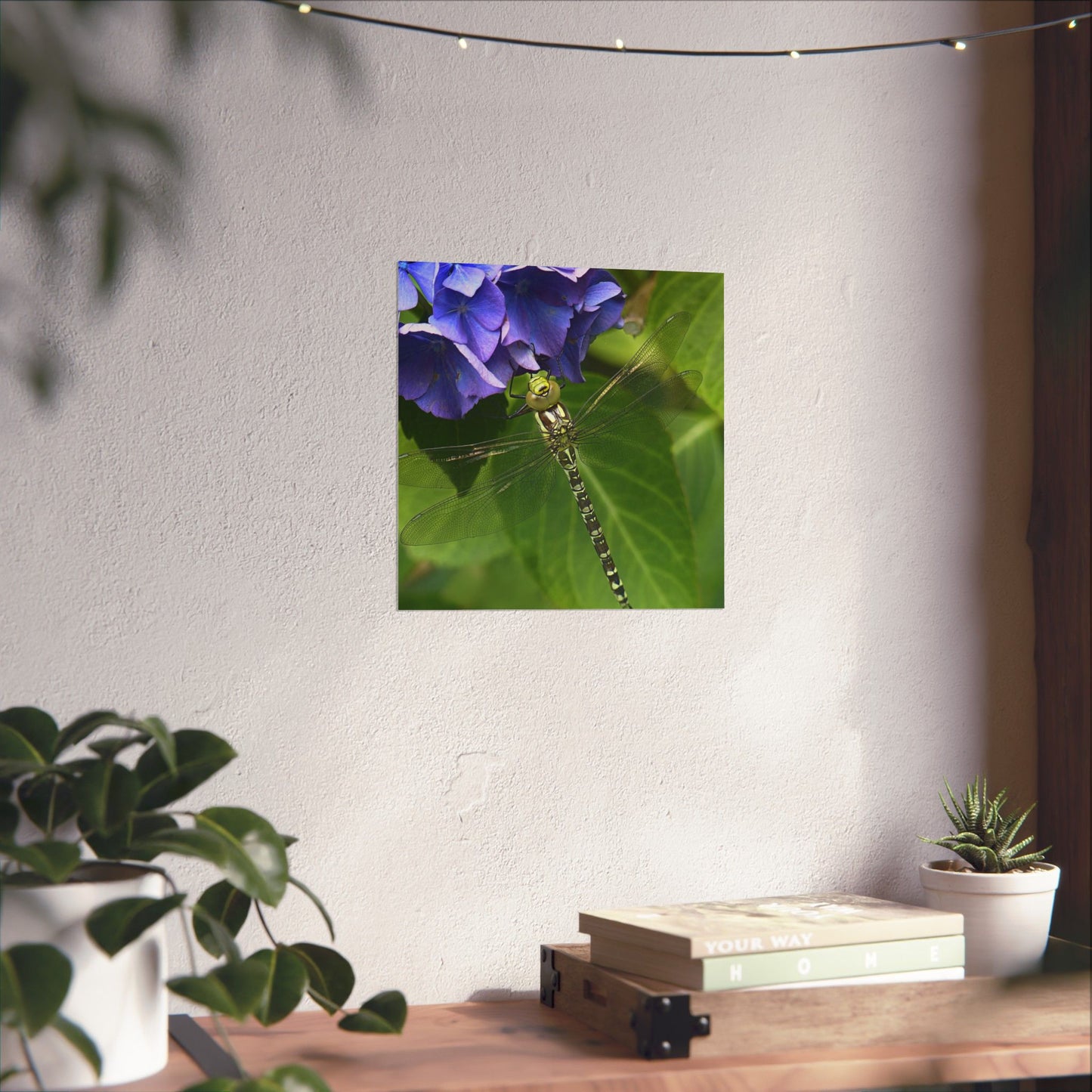 Dragonfly Botanical Art Print - Nature-Inspired Garden Wall Decor