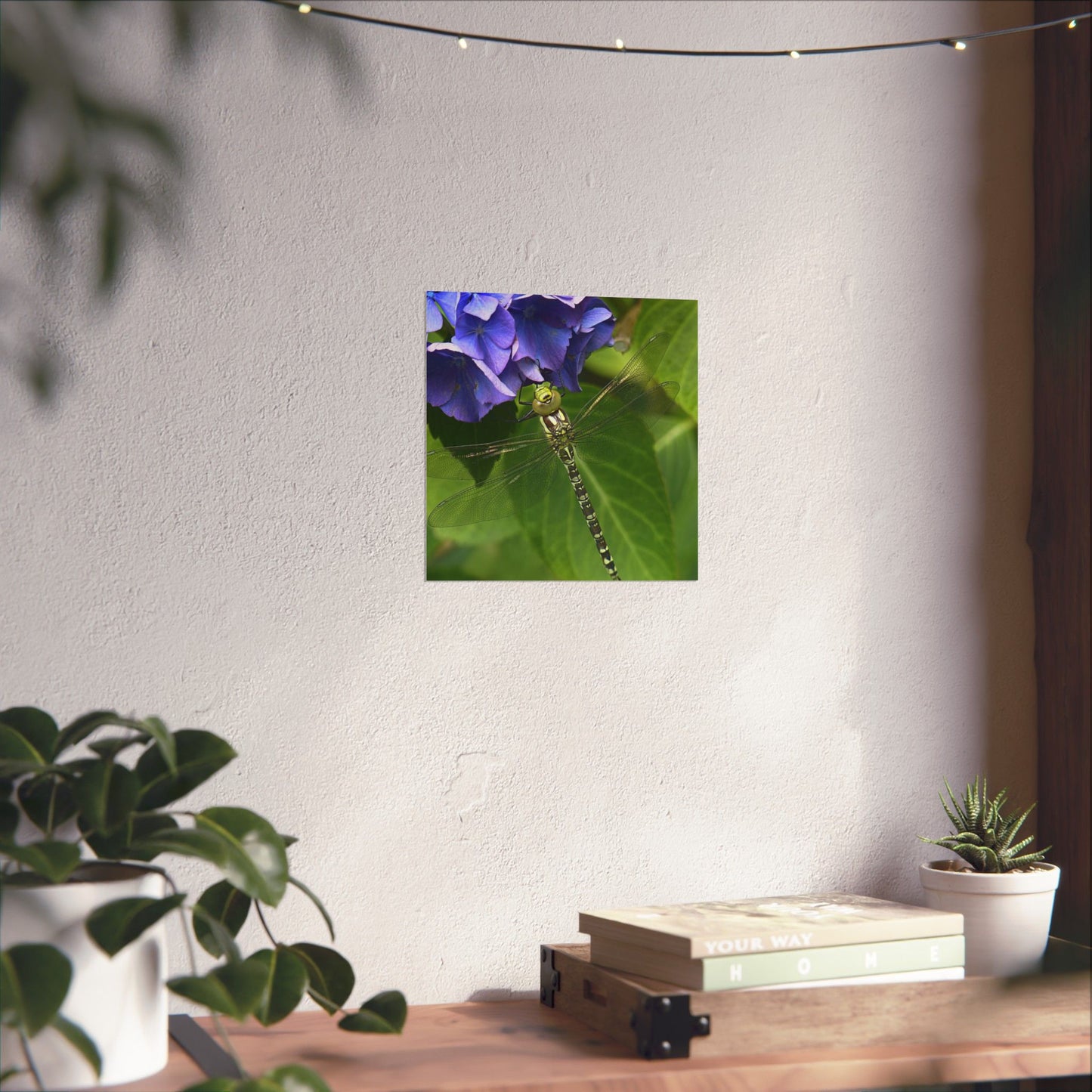 Dragonfly Botanical Art Print - Nature-Inspired Garden Wall Decor