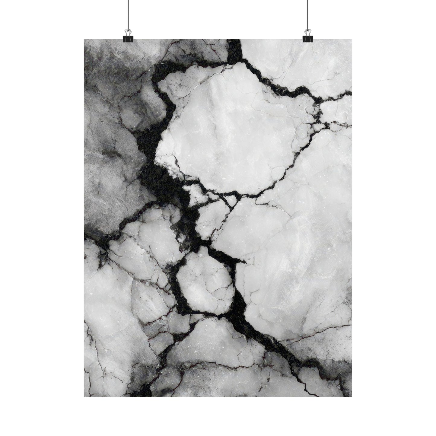 Marble pattern poster with black and white colors