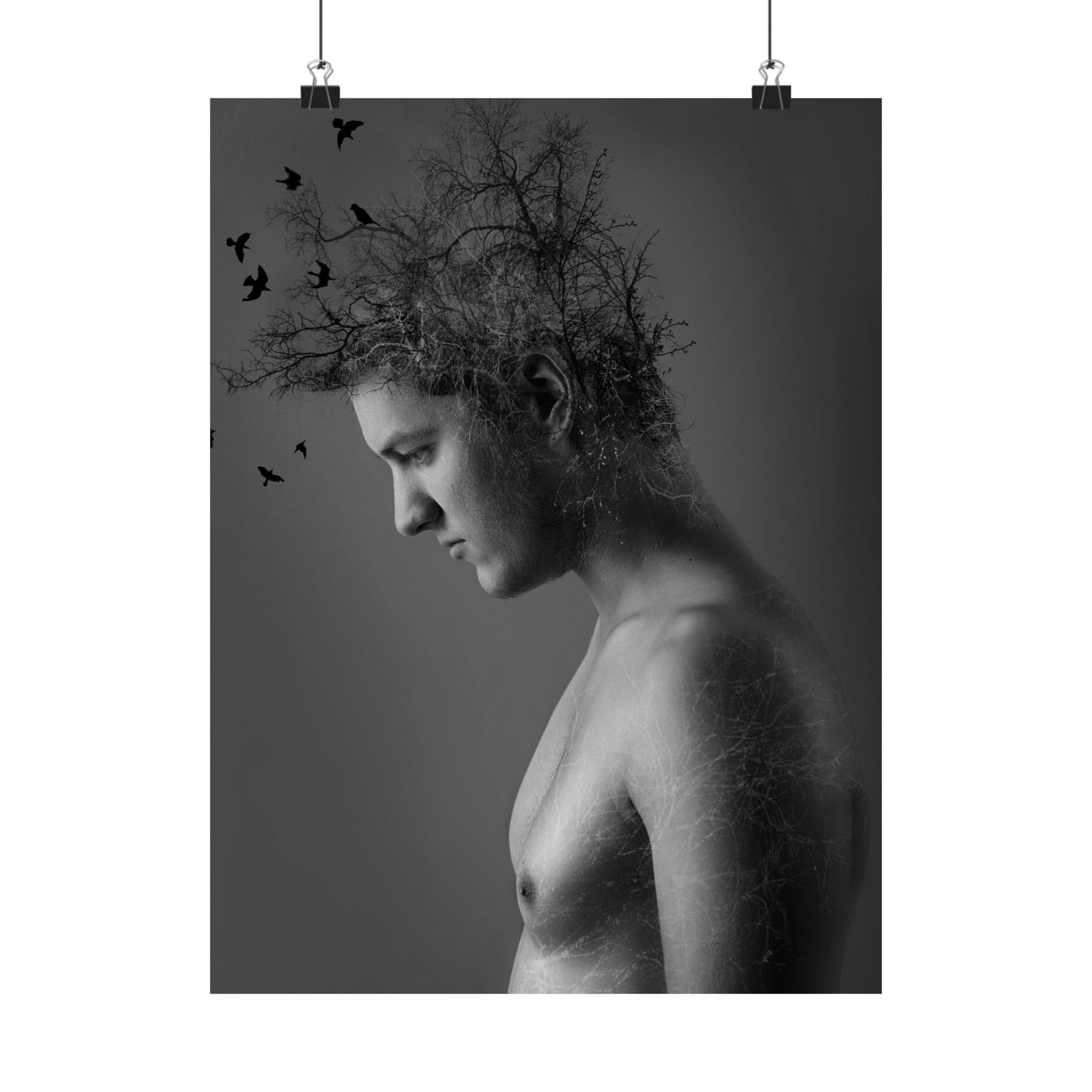 Inspirational Nature Art Print - Black and White Motivational Wall Decor