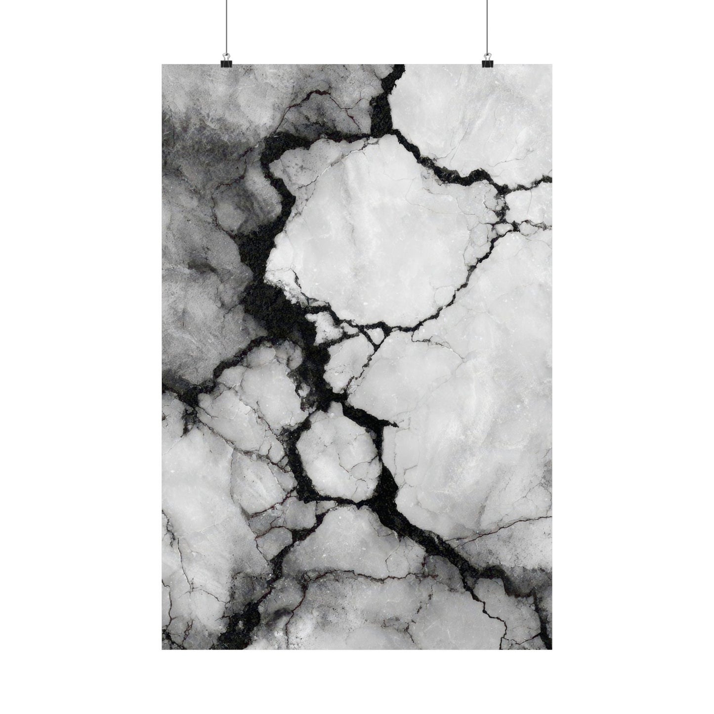 Black and white marble pattern on a white background