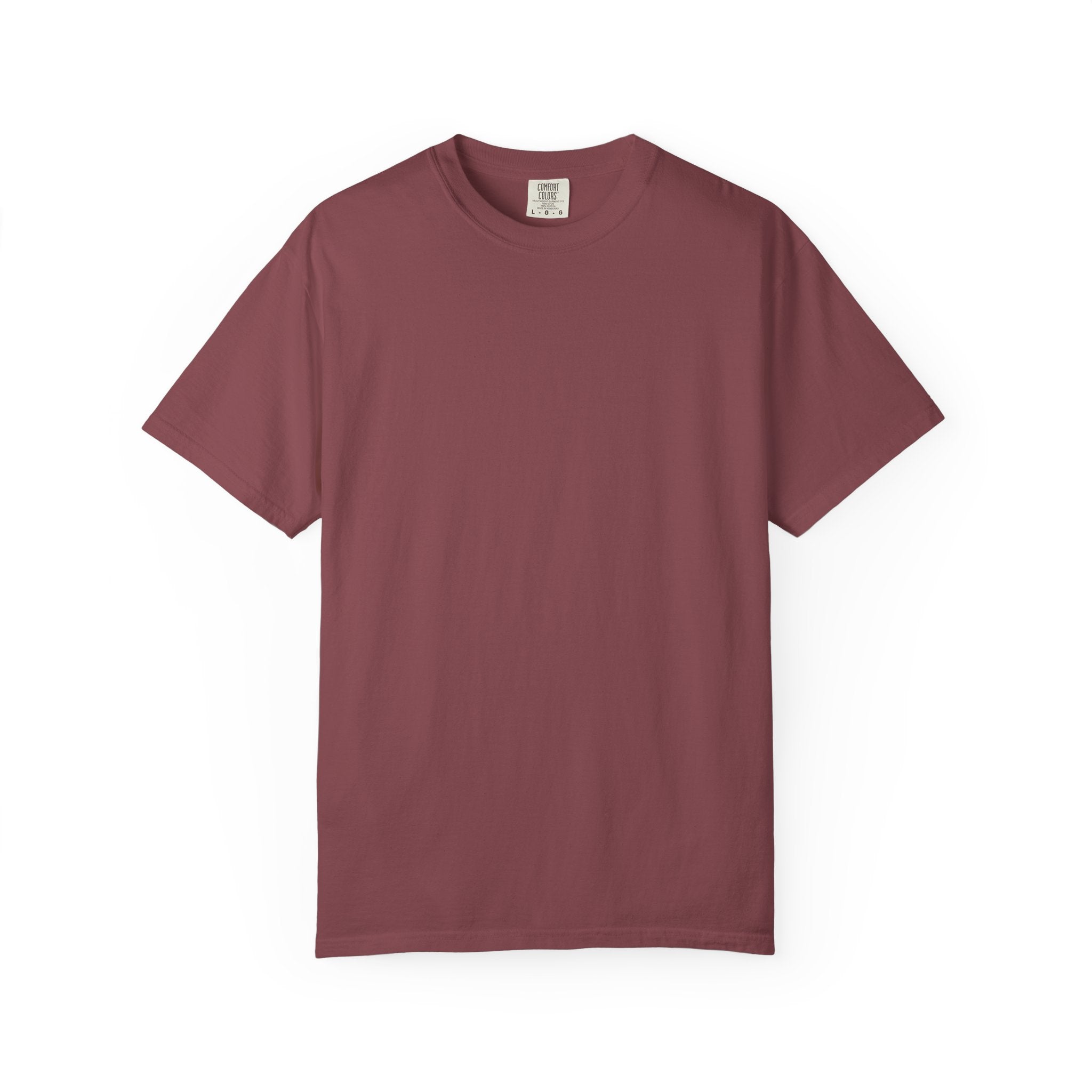 Maroon t-shirt on a white background