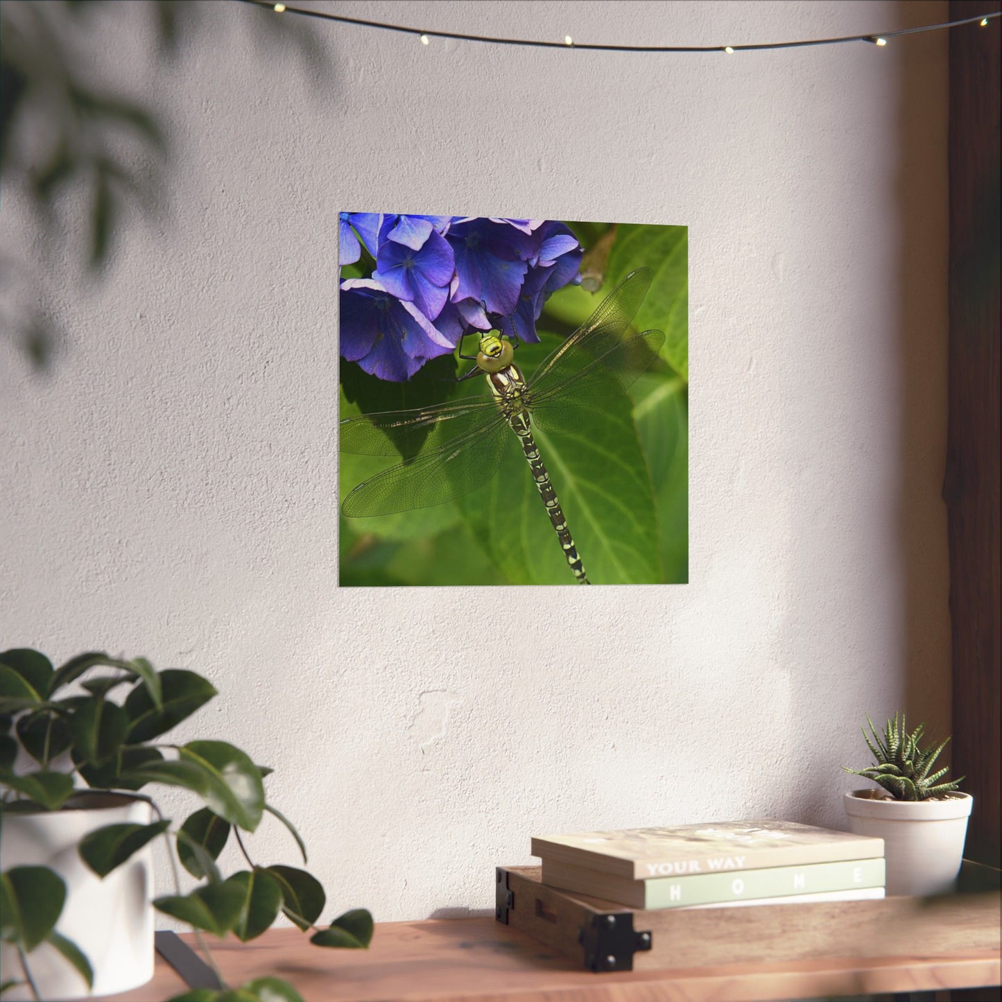 Dragonfly Botanical Art Print - Nature-Inspired Garden Wall Decor