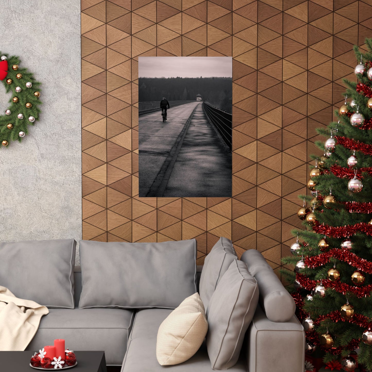 Solitary Bicycle Ride Art Print - Serene Cycling Wall Decor