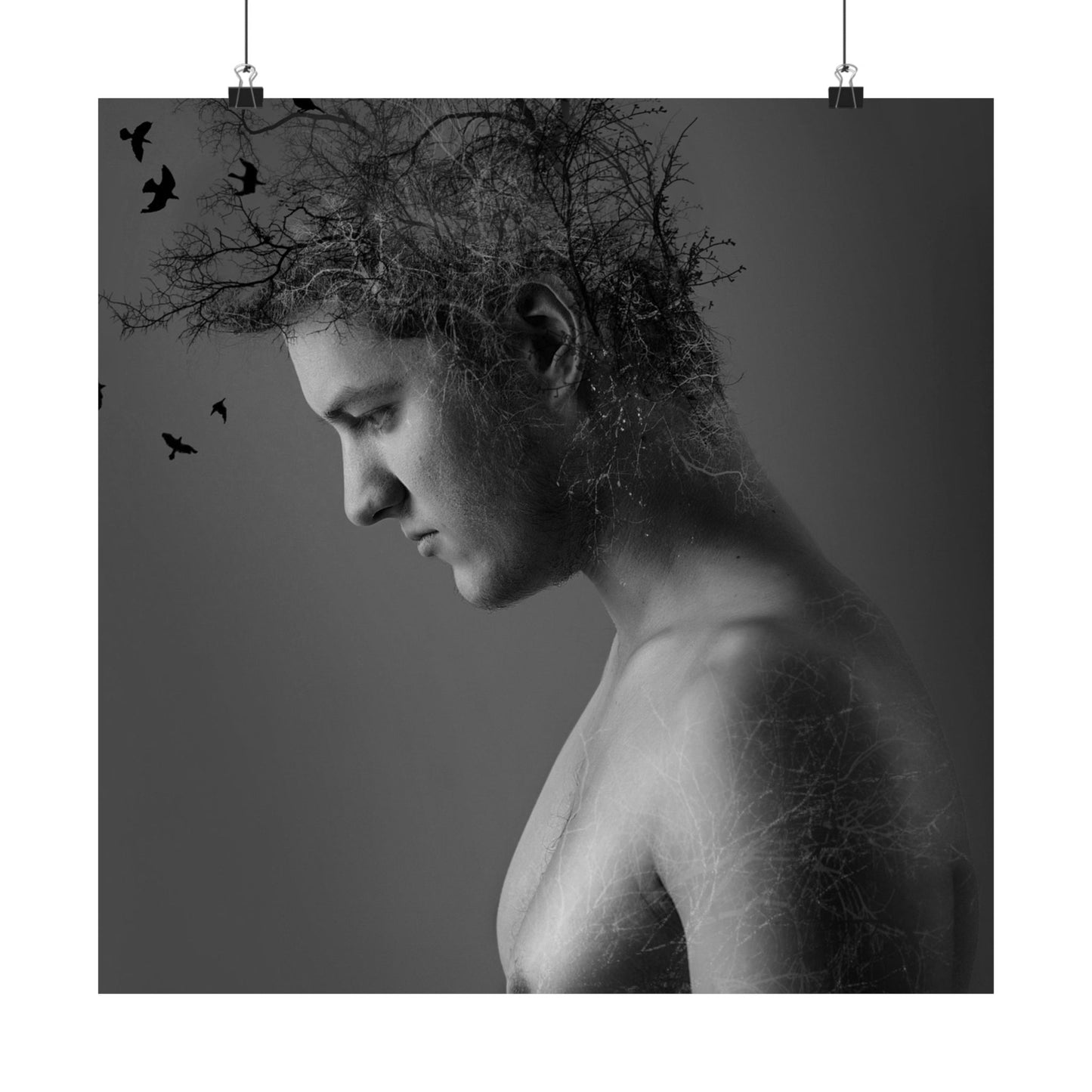 Inspirational Nature Art Print - Black and White Motivational Wall Decor
