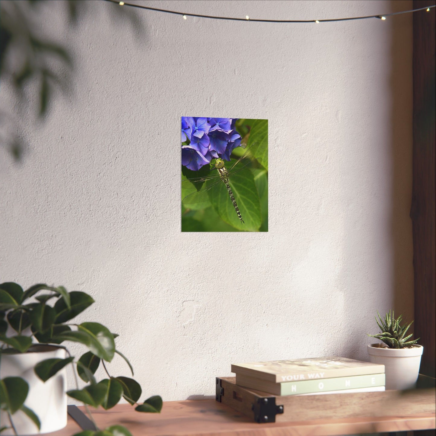 Dragonfly Botanical Art Print - Nature-Inspired Garden Wall Decor