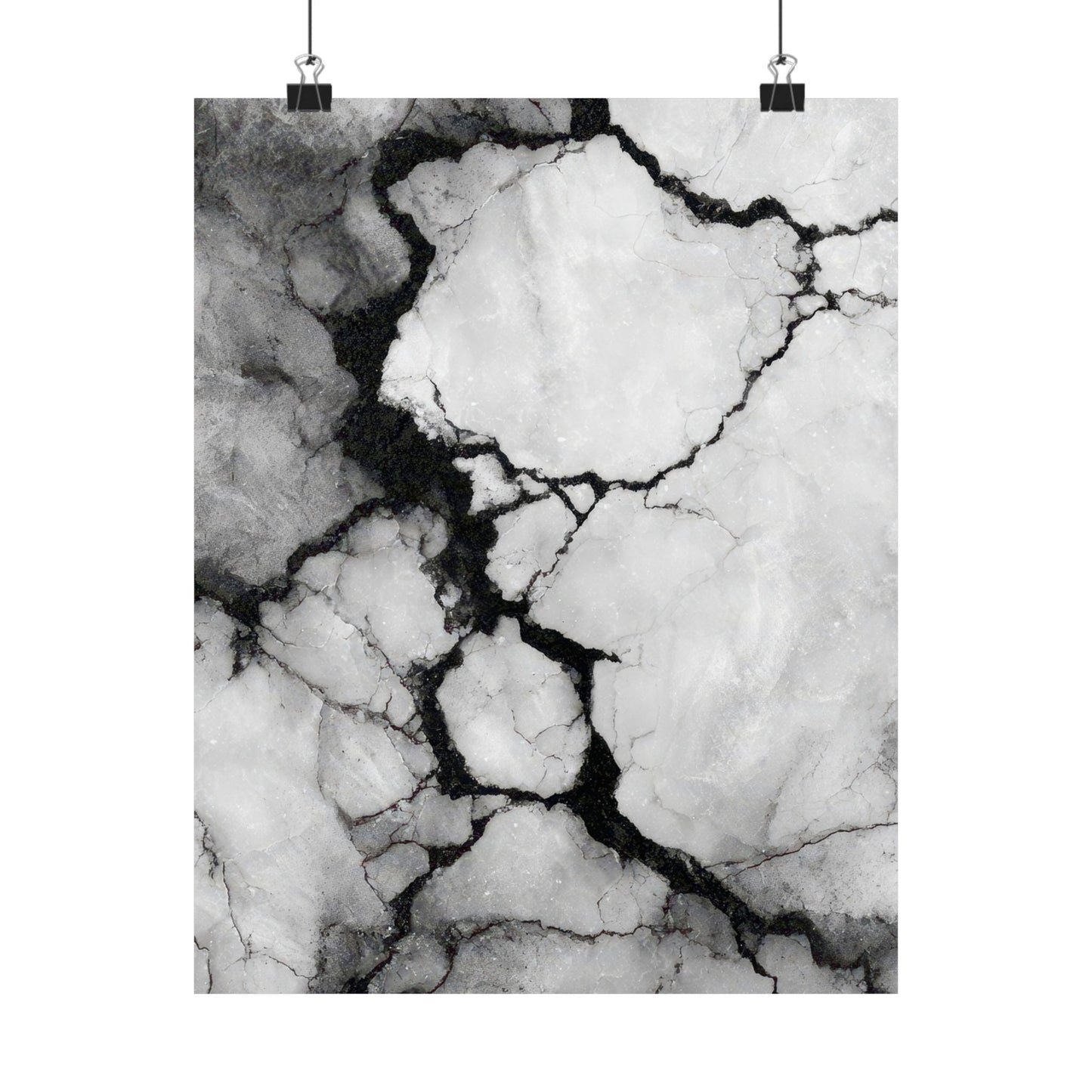 Marble pattern poster with black and white colors