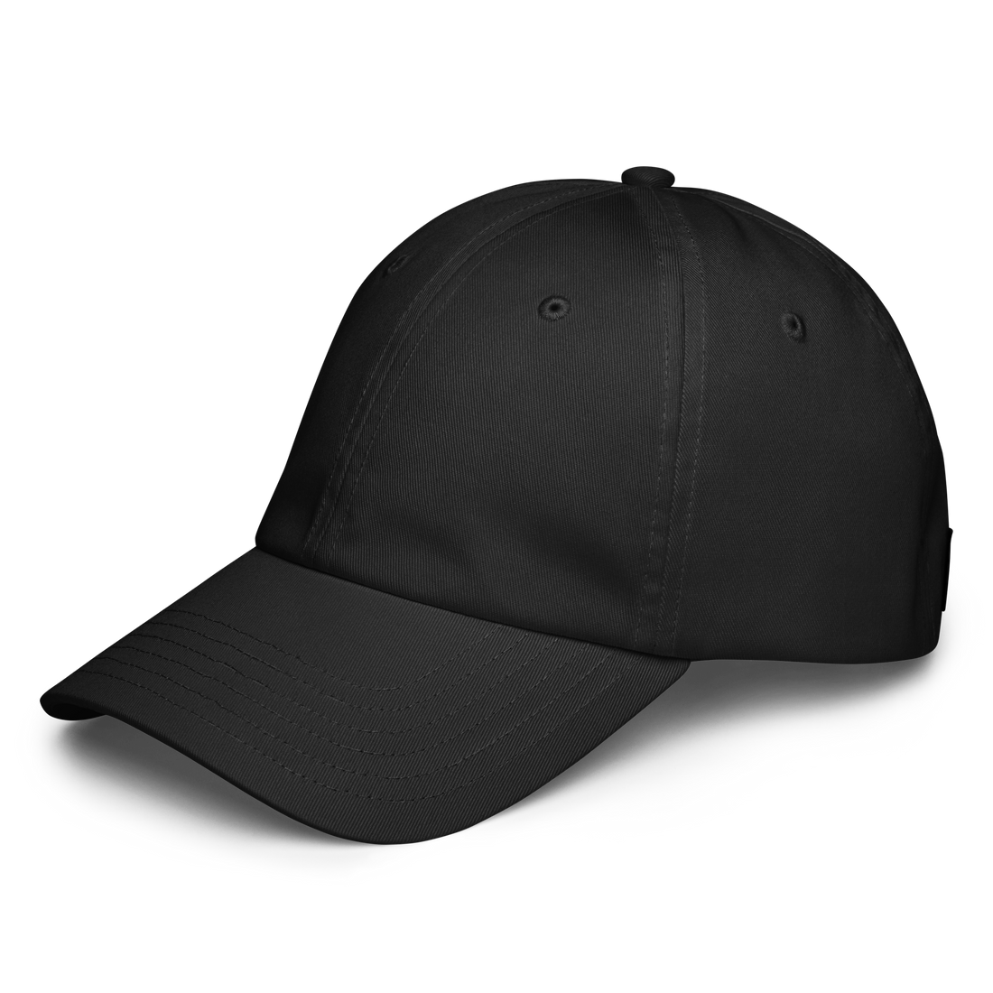 Black baseball cap on a white background