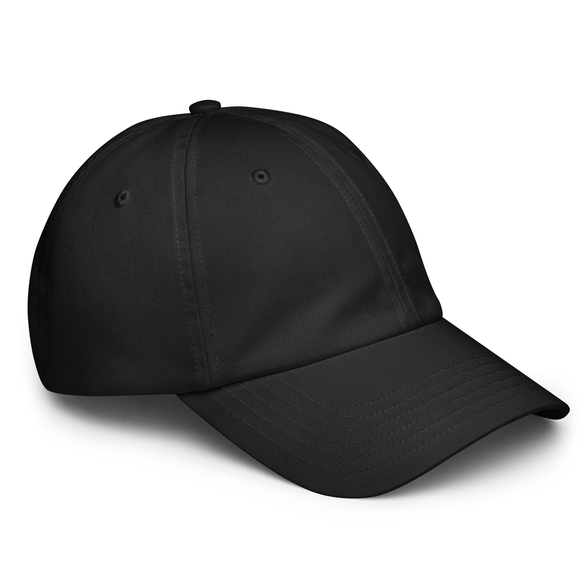 Black baseball cap on a white background