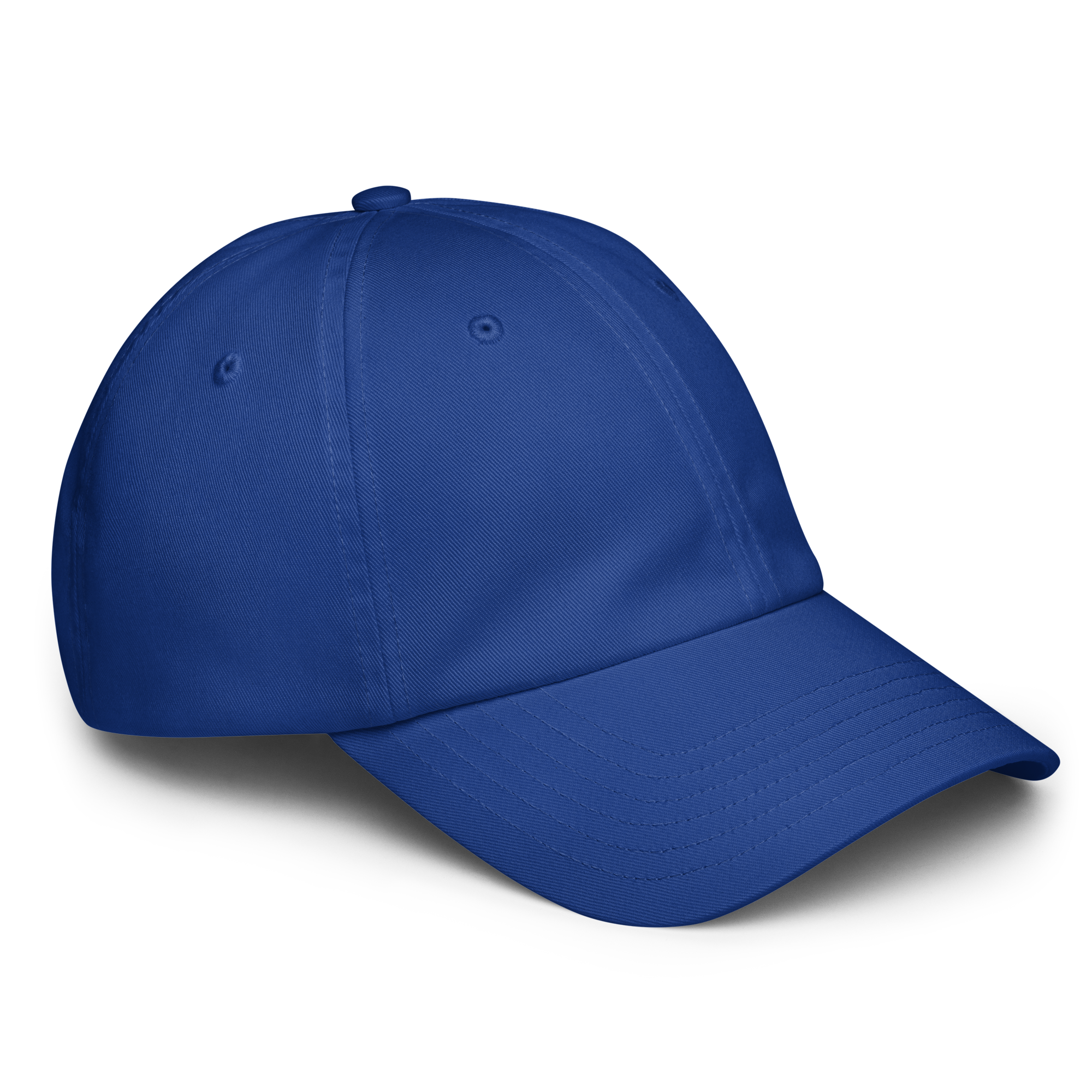 Blue baseball cap on a white background