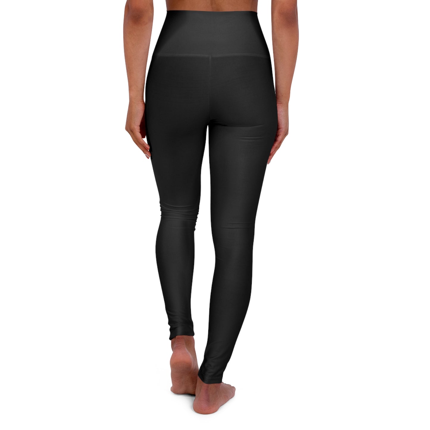 Black High Waisted Yoga Leggings (AOP)