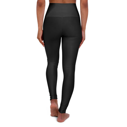 Black High Waisted Yoga Leggings (AOP)