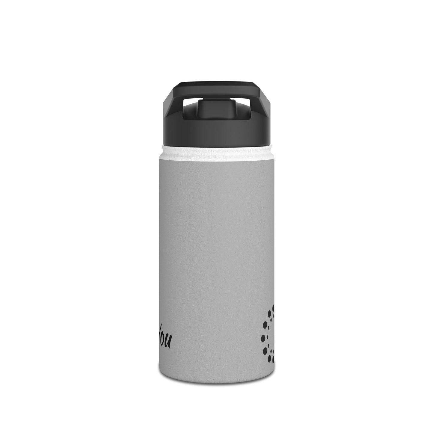 Light Grey Stainless Steel Water Bottle, Standard Lid