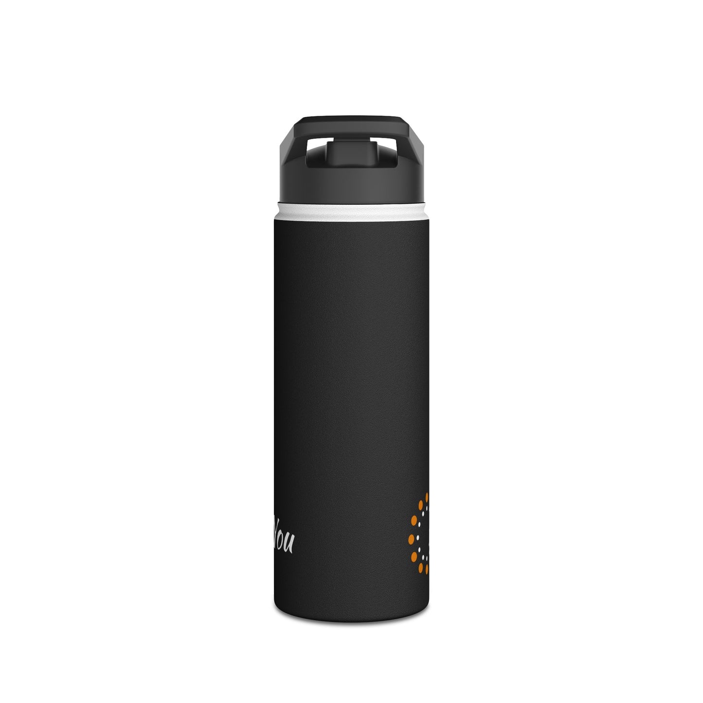 Black Stainless Steel Water Bottle, Standard Lid