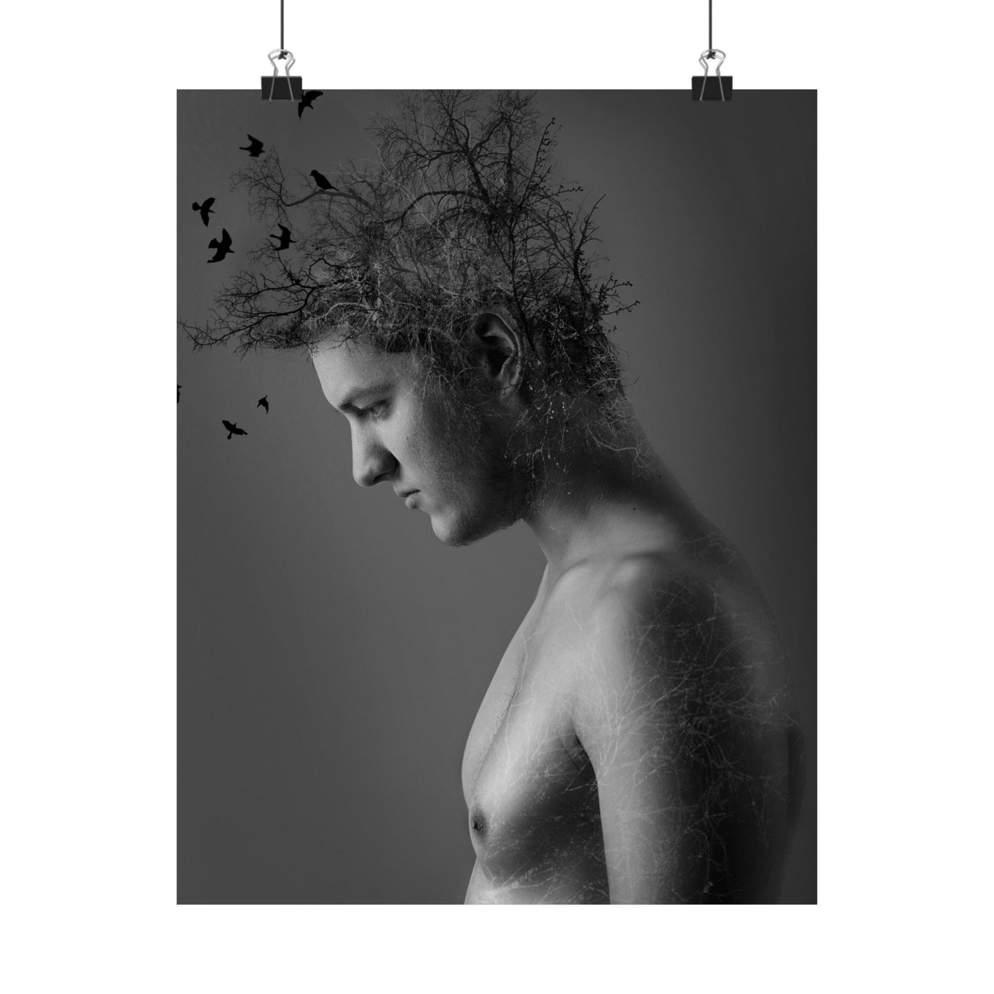 Inspirational Nature Art Print - Black and White Motivational Wall Decor