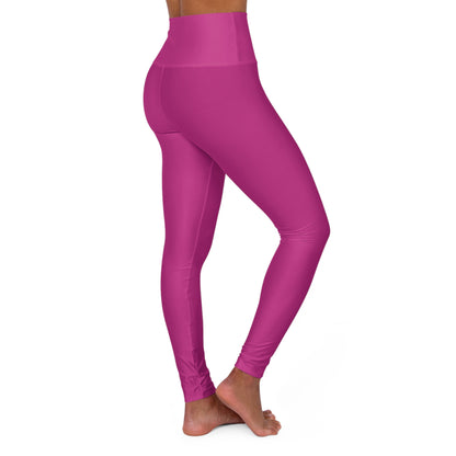 Dark Pink High Waisted Yoga Leggings (AOP)