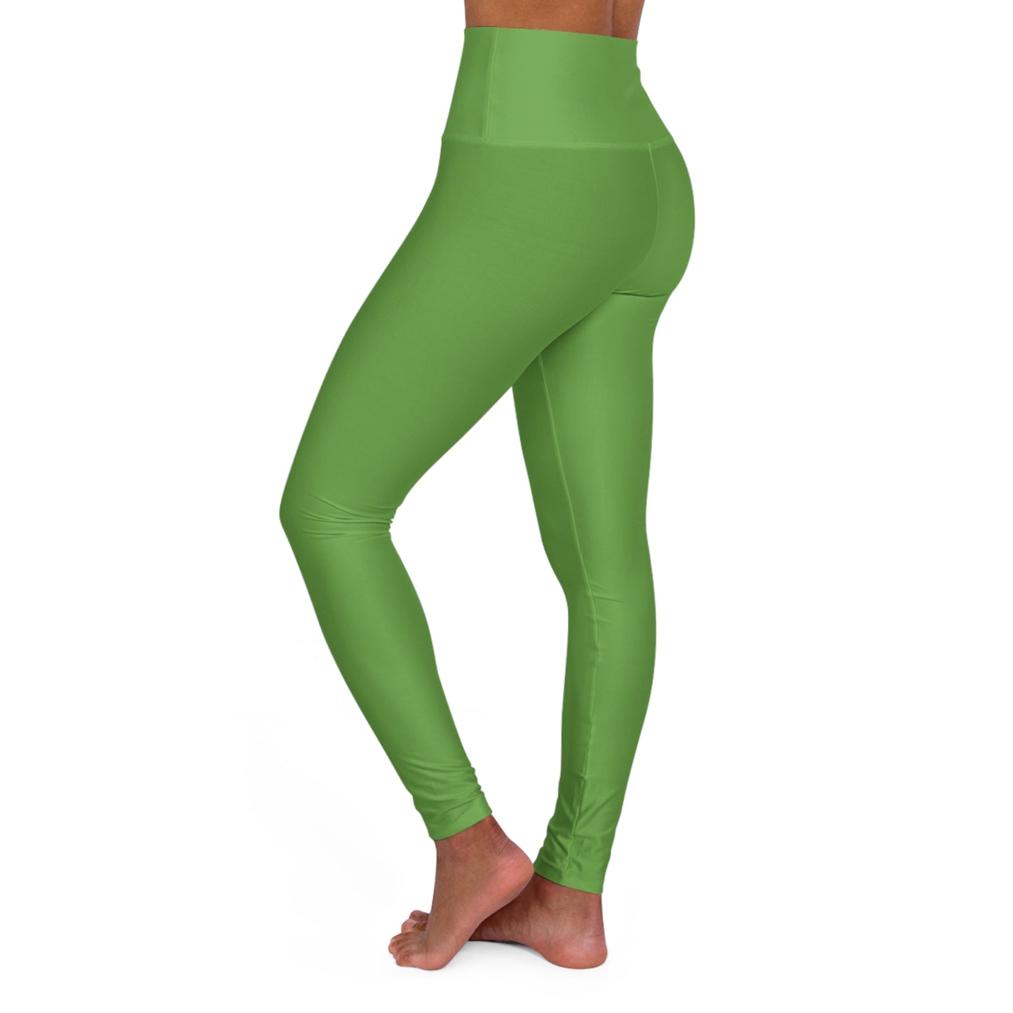 Green High Waisted Yoga Leggings (AOP)