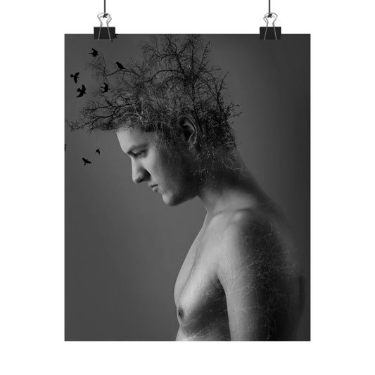 Inspirational Nature Art Print - Black and White Motivational Wall Decor