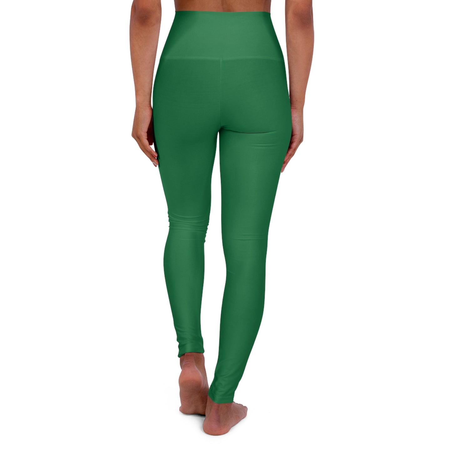 Dark Green High Waisted Yoga Leggings (AOP)