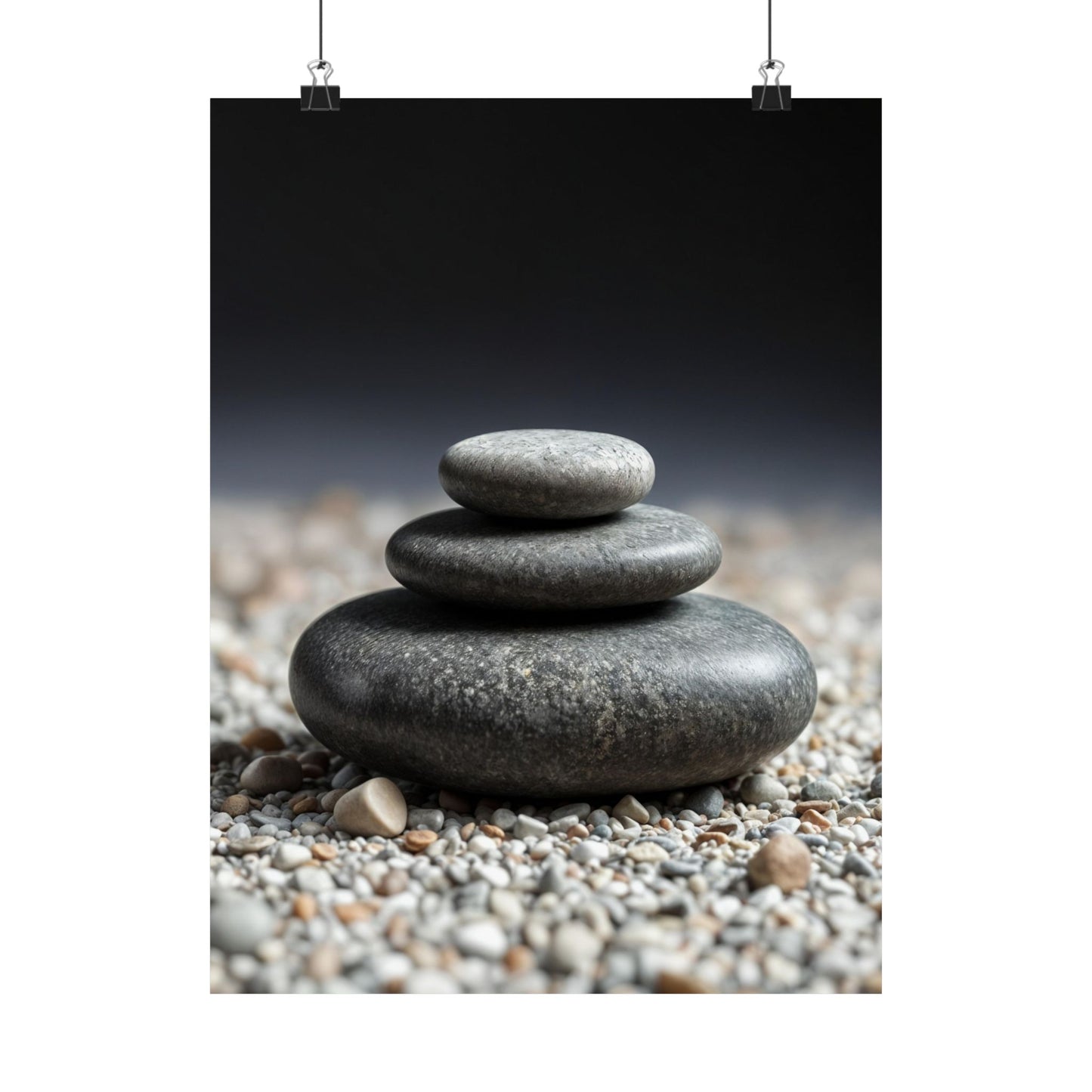 Stack of stones on a pebble beach with a blurred background