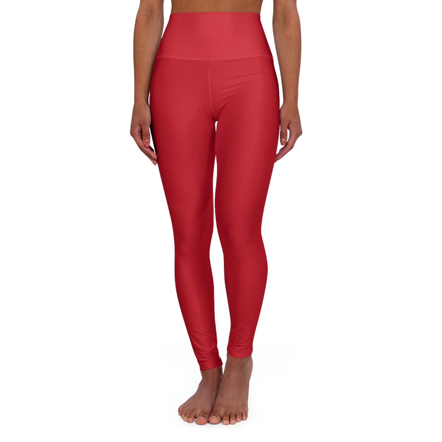 Dark Red High Waisted Yoga Leggings (AOP)