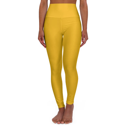 Yellow High Waisted Yoga Leggings (AOP)