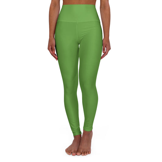 Green High Waisted Yoga Leggings (AOP)