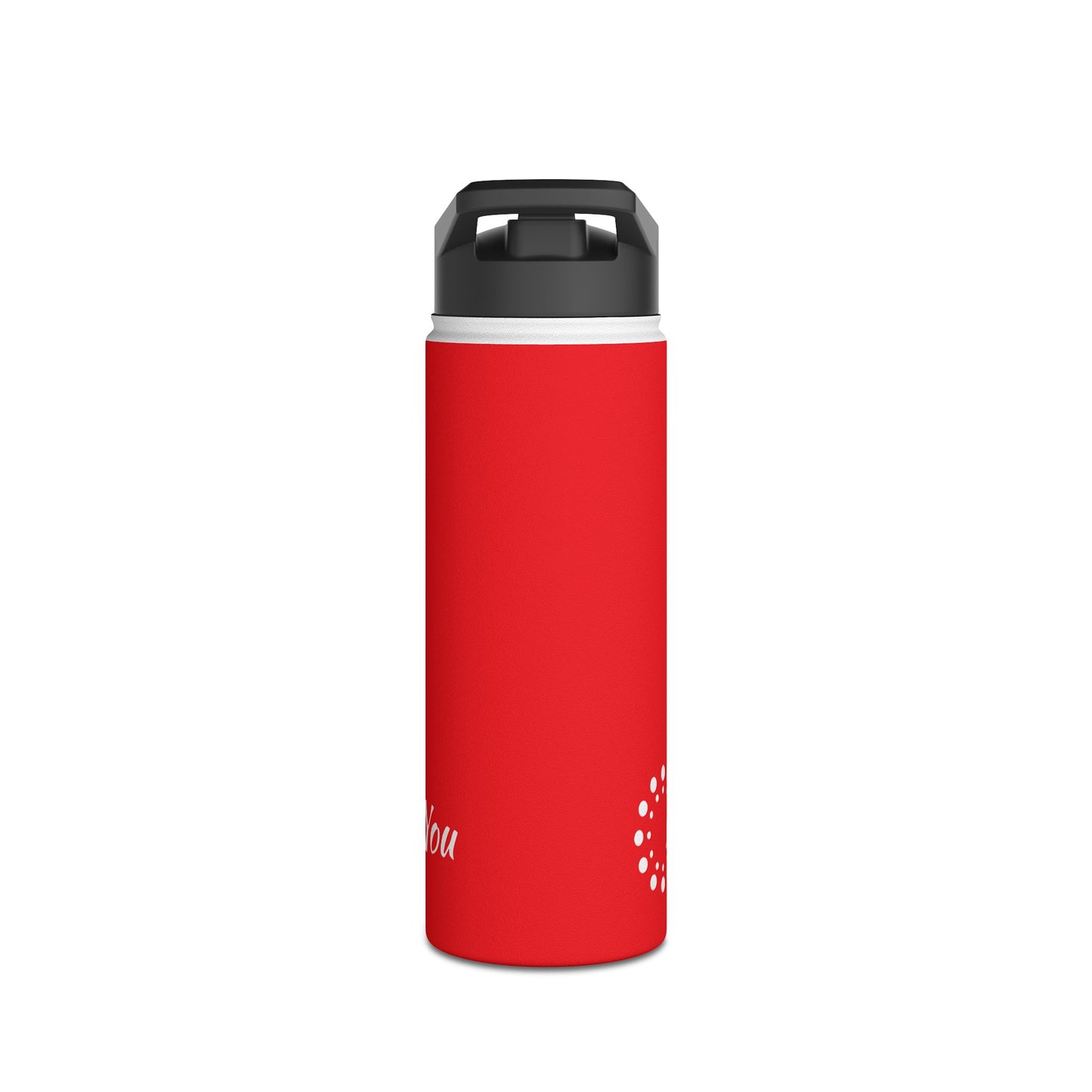 Red Stainless Steel Water Bottle, Standard Lid