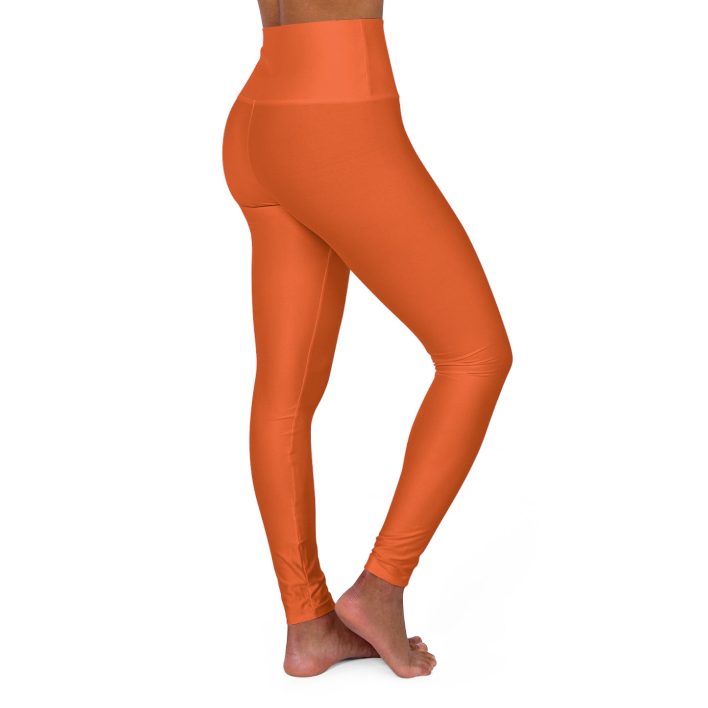 Orange High Waisted Yoga Leggings (AOP)