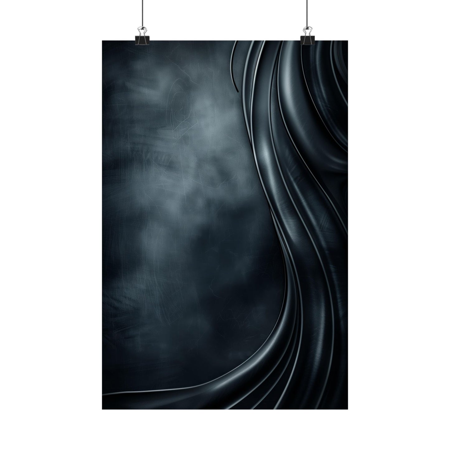 Abstract dark gray and black design on a white background