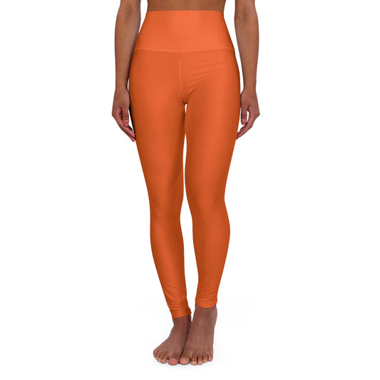 Orange High Waisted Yoga Leggings (AOP)