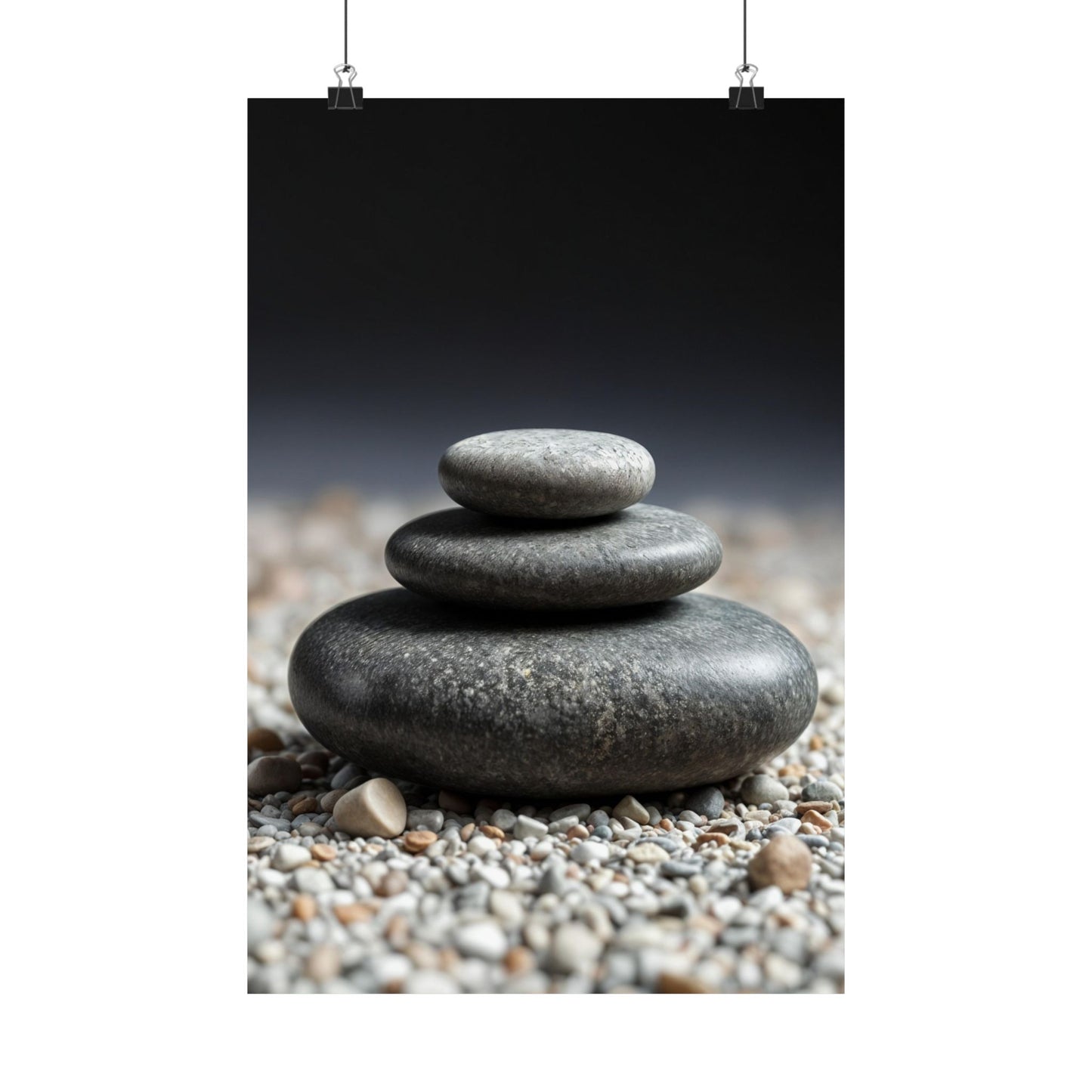 Stack of stones on a pebble beach with a blurred background