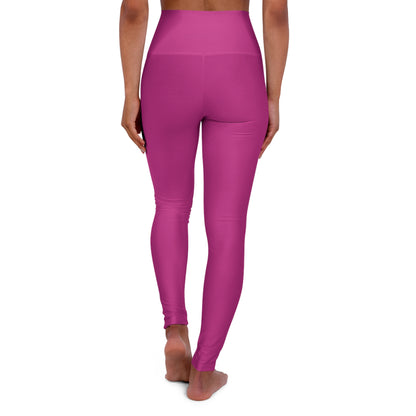 Dark Pink High Waisted Yoga Leggings (AOP)