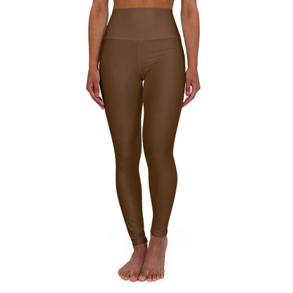 Brown High Waisted Yoga Leggings (AOP)