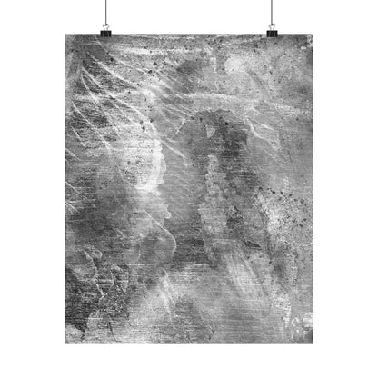 Abstract black and white art print on a textured background