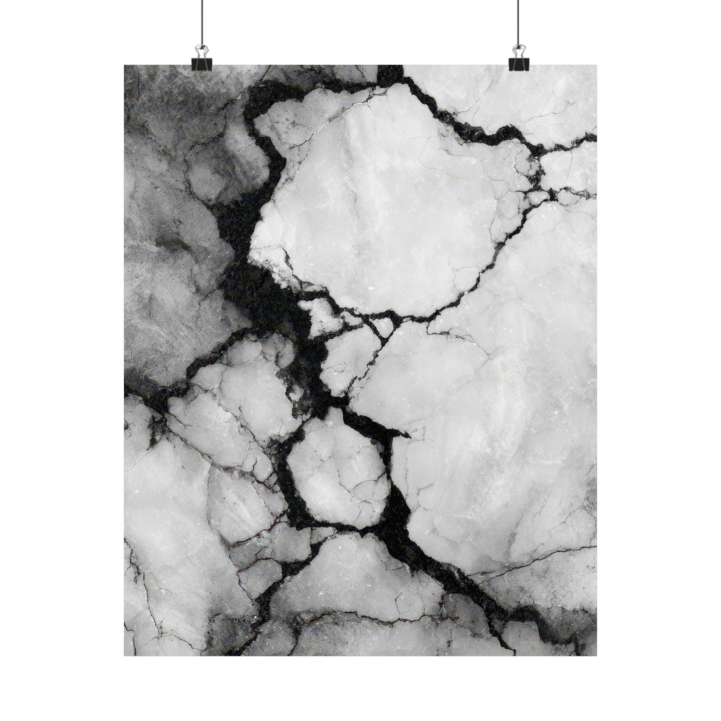 Black and white marble pattern on a white background