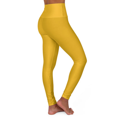 Yellow High Waisted Yoga Leggings (AOP)