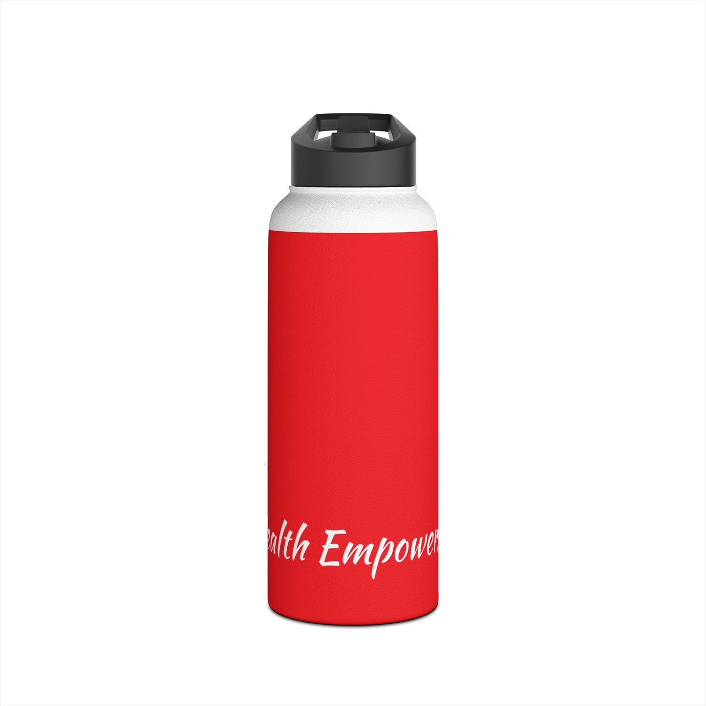 Red Stainless Steel Water Bottle, Standard Lid