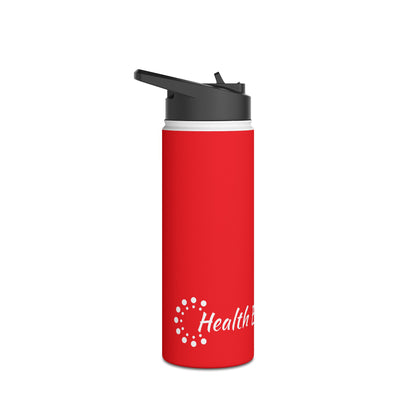 Red Stainless Steel Water Bottle, Standard Lid