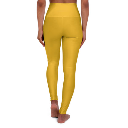 Yellow High Waisted Yoga Leggings (AOP)