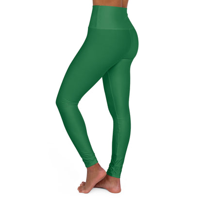 Dark Green High Waisted Yoga Leggings (AOP)