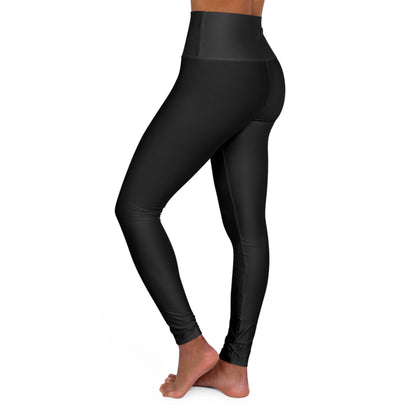 Black High Waisted Yoga Leggings (AOP)