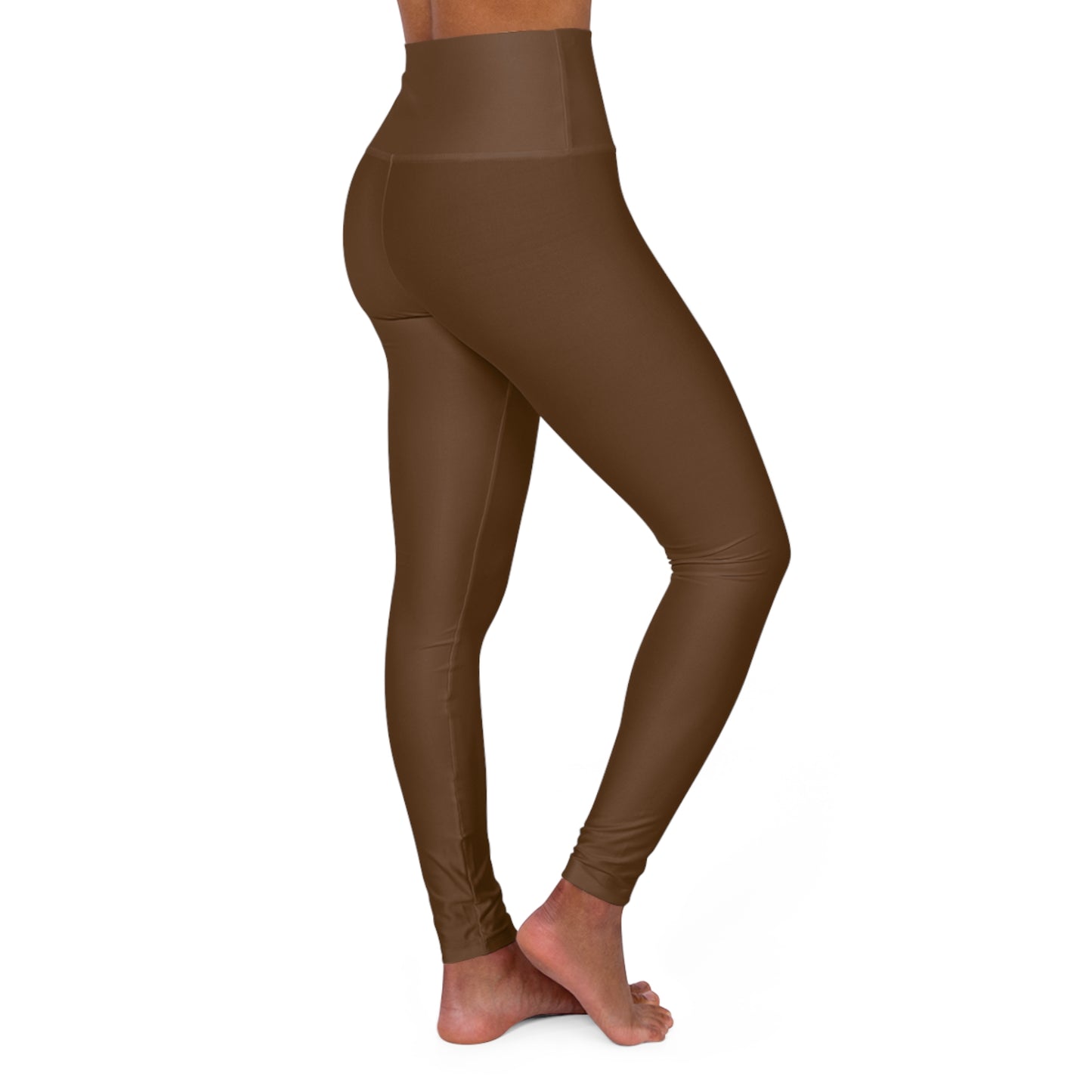 Brown High Waisted Yoga Leggings (AOP)